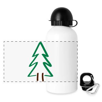 baum tanne weihnachten - Panorama Trinkflasche mit Deckel 500 ml - Weiß - Vorne