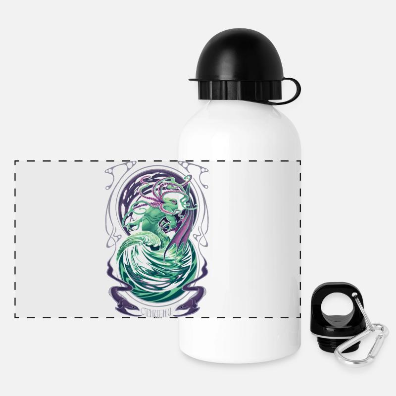 Cthulhu - Gourde panoramique avec couvercle 500 ml - blanc
