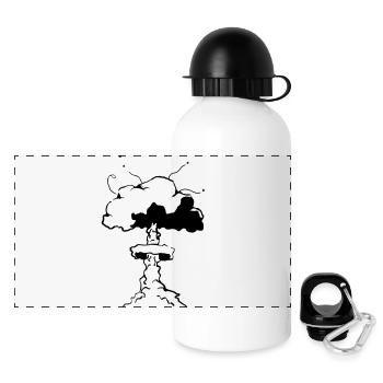 Atom Explosion - Panorama Trinkflasche mit Deckel 500 ml - Weiß - Vorne
