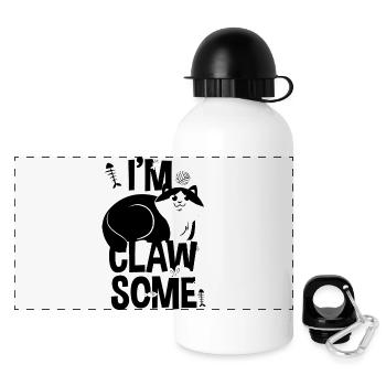 QUELQUES GRIFFES - énonciations de chat et chat chemise cadeau - Gourde panoramique avec couvercle 500 ml - blanc - Devant
