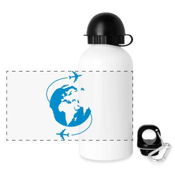 Around the World - Panoramic Thermal Bottle with Lid 500 ml - white - Front