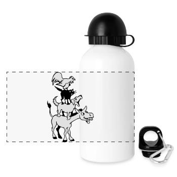 Bremen Town Musicians - Panoramic Thermal Bottle with Lid 500 ml - white - Front