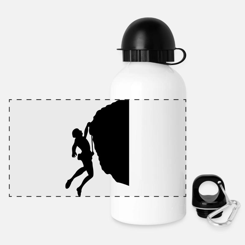 Klettern # 4 - Panorama Trinkflasche mit Deckel 500 ml - Weiß