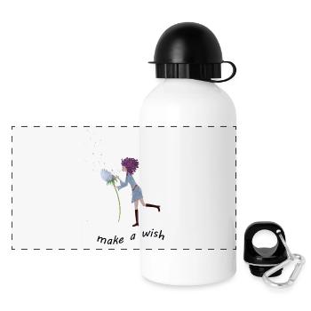 Wish you something, believe that it is fulfilled - Panoramic Thermal Bottle with Lid 500 ml - white - Front