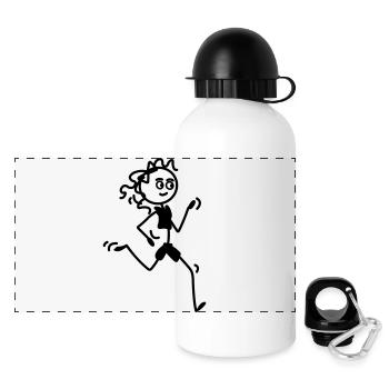 Runner girl or woman - Panoramic Thermal Bottle with Lid 500 ml - white - Front