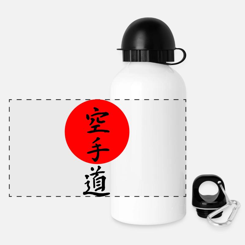 Karate lettering - Panoramic Thermal Bottle with Lid 500 ml - white