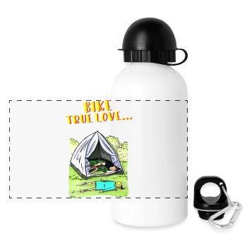 Camping True Love à vélo - Gourde panoramique avec couvercle 500 ml - blanc - Devant