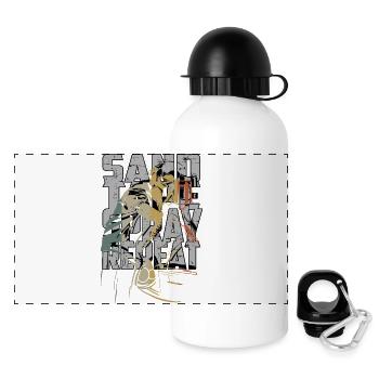 Peintre automobile - Gourde panoramique avec couvercle 500 ml - blanc - Devant