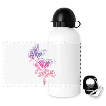 Monarch Butterfly Sketch Graphic Butterfly Lovers - Panoramic Thermal Bottle with Lid 500 ml - white - Front