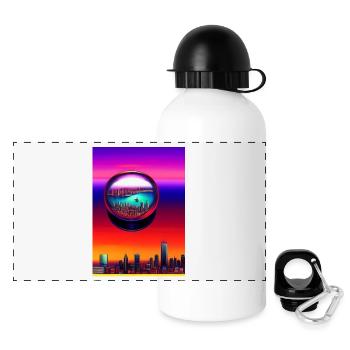 Stadt Kugel - Panorama Trinkflasche mit Deckel 500 ml - Weiß - Vorne