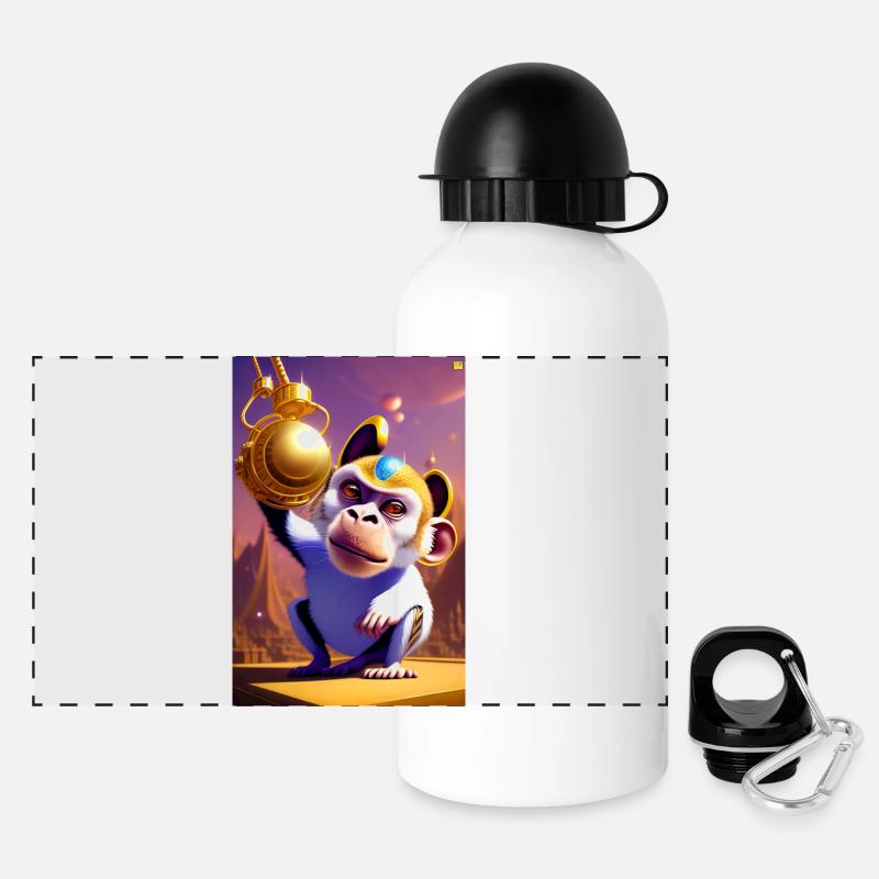 Cool monkey - Panoramic Thermal Bottle with Lid 500 ml - white