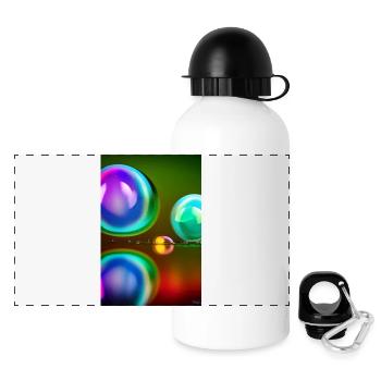 Bunte Blasen - Panorama Trinkflasche mit Deckel 500 ml - Weiß - Vorne