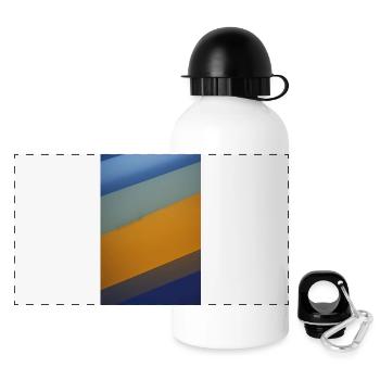 Streifen Muster - Panorama Trinkflasche mit Deckel 500 ml - Weiß - Vorne