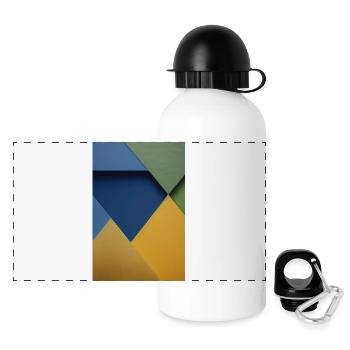 Motif triangulaire coloré - Gourde panoramique avec couvercle 500 ml - blanc - Devant