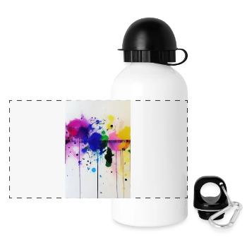 Paint splashes - Panoramic Thermal Bottle with Lid 500 ml - white - Front