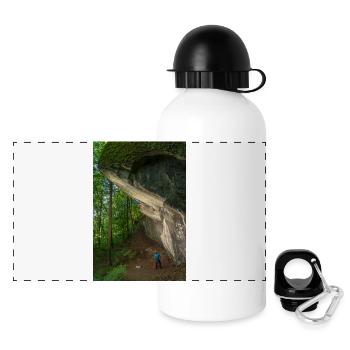 Weser Leine Bergland Kletterer - Panorama Trinkflasche mit Deckel 500 ml - Weiß - Vorne