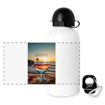 Beach wine glass - Panoramic Thermal Bottle with Lid 500 ml - white - Front
