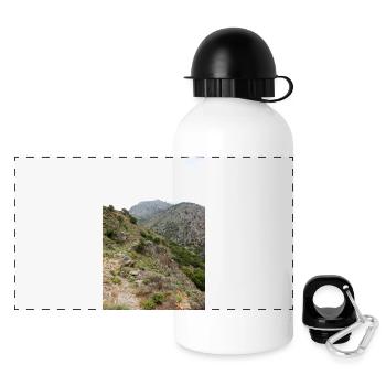 Berg Berge Berglandschaft Poster - Panorama Trinkflasche mit Deckel 500 ml - Weiß - Vorne