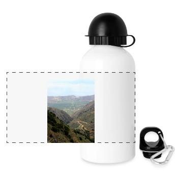 Berg Berge Berglandschaft Poster - Panorama Trinkflasche mit Deckel 500 ml - Weiß - Vorne
