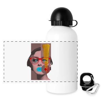 Humeur inspirante dorée - Gourde panoramique avec couvercle 500 ml - blanc - Devant