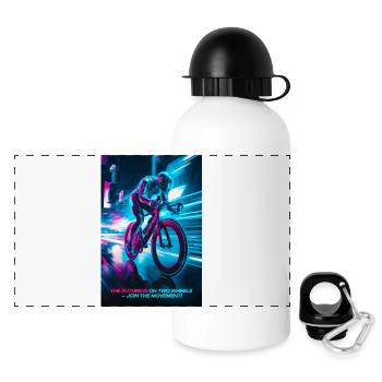 Die Zukunft auf zwei Rädern - Panorama Trinkflasche mit Deckel 500 ml - Weiß - Vorne