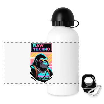 R A W Techno Gorilla - Panorama Trinkflasche mit Deckel 500 ml - Weiß - Vorne