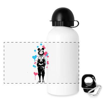 Street Art Fille 23252 - Gourde panoramique avec couvercle 500 ml - blanc - Devant