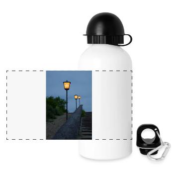 Laternen - Panorama Trinkflasche mit Deckel 500 ml - Weiß - Vorne