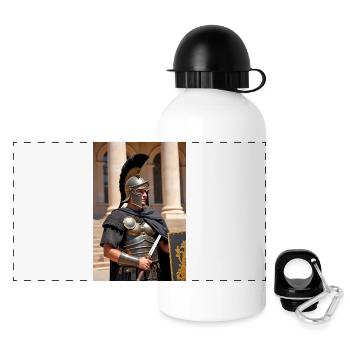 Shadow guard waits, Slavic wolves howl beneath Rom - Panoramic Thermal Bottle with Lid 500 ml - white - Front