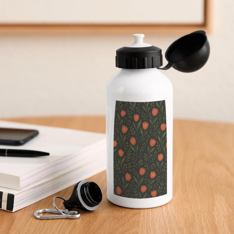 Tulip Pattern Panoramic Thermal Bottle with Lid 500 ml