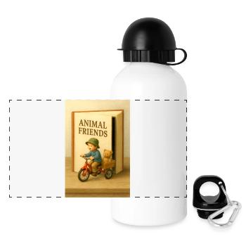 Buch - Kinderbuch - Panorama Trinkflasche mit Deckel 500 ml - Weiß - Vorne