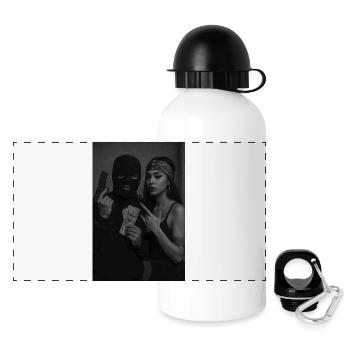 Gangster-Liebe - Panorama Trinkflasche mit Deckel 500 ml - Weiß - Vorne