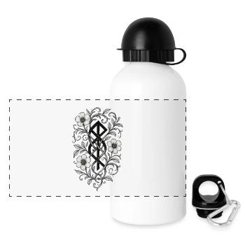 Florale Gerechtigkeit - Panorama Trinkflasche mit Deckel 500 ml - Weiß - Vorne