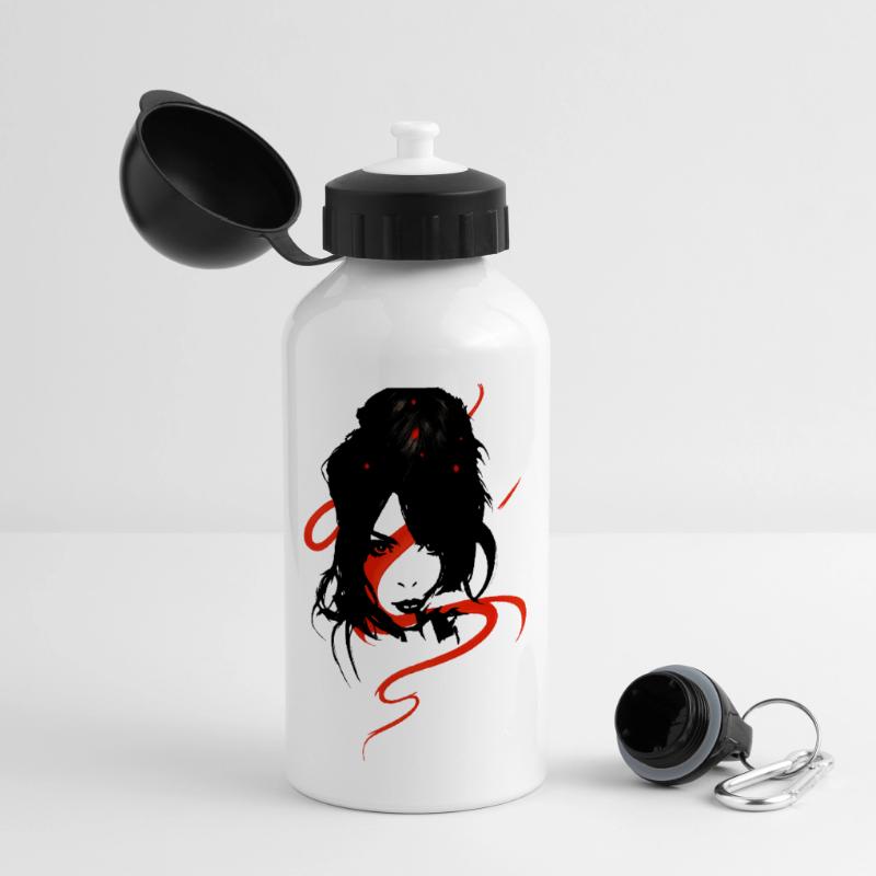 Omikly pop art logo da donna silhouette nera glamour Borraccia termica panoramica con tappo 500 ml