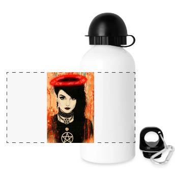 Gothic Angel Halo Woman omikly Anarchy Rock - Panoramic Thermal Bottle with Lid 500 ml - white - Front