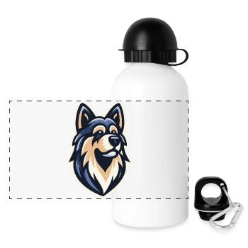 Nachtwolf-Jäger - Panorama Trinkflasche mit Deckel 500 ml - Weiß - Vorne