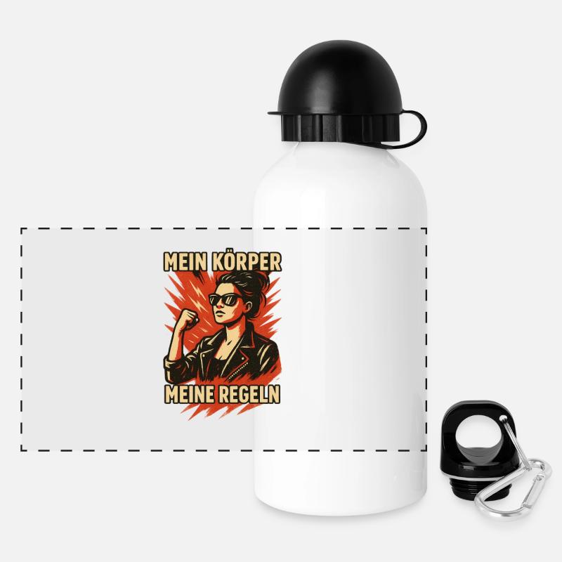 My body, my rules. - Panoramic Thermal Bottle with Lid 500 ml - white