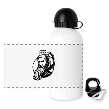 Sternzeichen Wassermann - Panorama Trinkflasche mit Deckel 500 ml - Weiß - Vorne