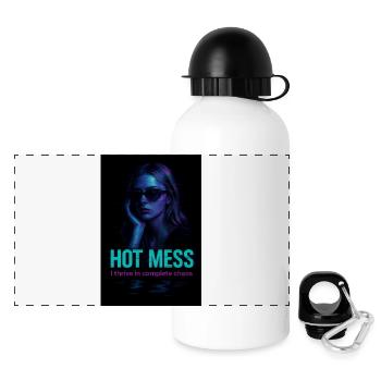 Hot Mess - Panorama Trinkflasche mit Deckel 500 ml - Weiß - Vorne