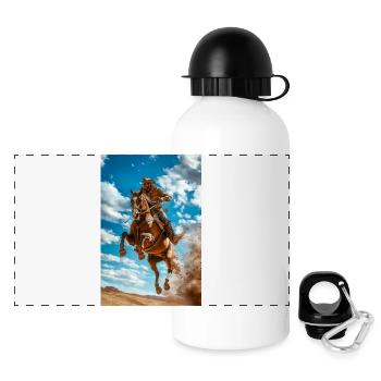 Epischer Cowboy-Sprung - Panorama Trinkflasche mit Deckel 500 ml - Weiß - Vorne