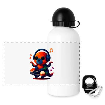 WPAP Polygon Kawaii Stil Tiere Baby Oktopus - Panorama Trinkflasche mit Deckel 500 ml - Weiß - Vorne