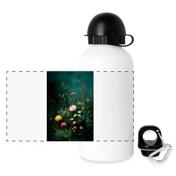 Wildflowers 0002 - Panorama Trinkflasche mit Deckel 500 ml - Weiß - Vorne
