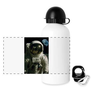Mondlandung Hoax Konzeptkunst - Panorama Trinkflasche mit Deckel 500 ml - Weiß - Vorne