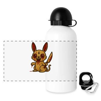 Lapin Sanglant Illustration - Gourde panoramique avec couvercle 500 ml - blanc - Devant