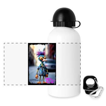 Poupée colorée imprimée avec personnage de monstre - Gourde panoramique avec couvercle 500 ml - blanc - Devant