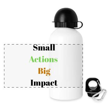 Conception typographique d’actions audacieuses dynamiques - Gourde panoramique avec couvercle 500 ml - blanc - Devant