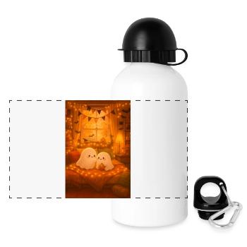 Cute Halloween Ghosts - Panoramic Thermal Bottle with Lid 500 ml - white - Front