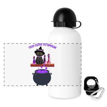 Chat sorcière mignon avec potion magique - Gourde panoramique avec couvercle 500 ml - blanc - Devant