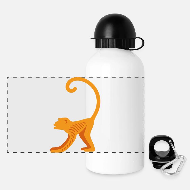 Logo de la ligne Orang-outan - Gourde panoramique avec couvercle 500 ml - blanc