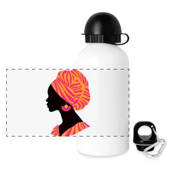 Afrique Femme africaine Design traditionnel - Gourde panoramique avec couvercle 500 ml - blanc - Devant